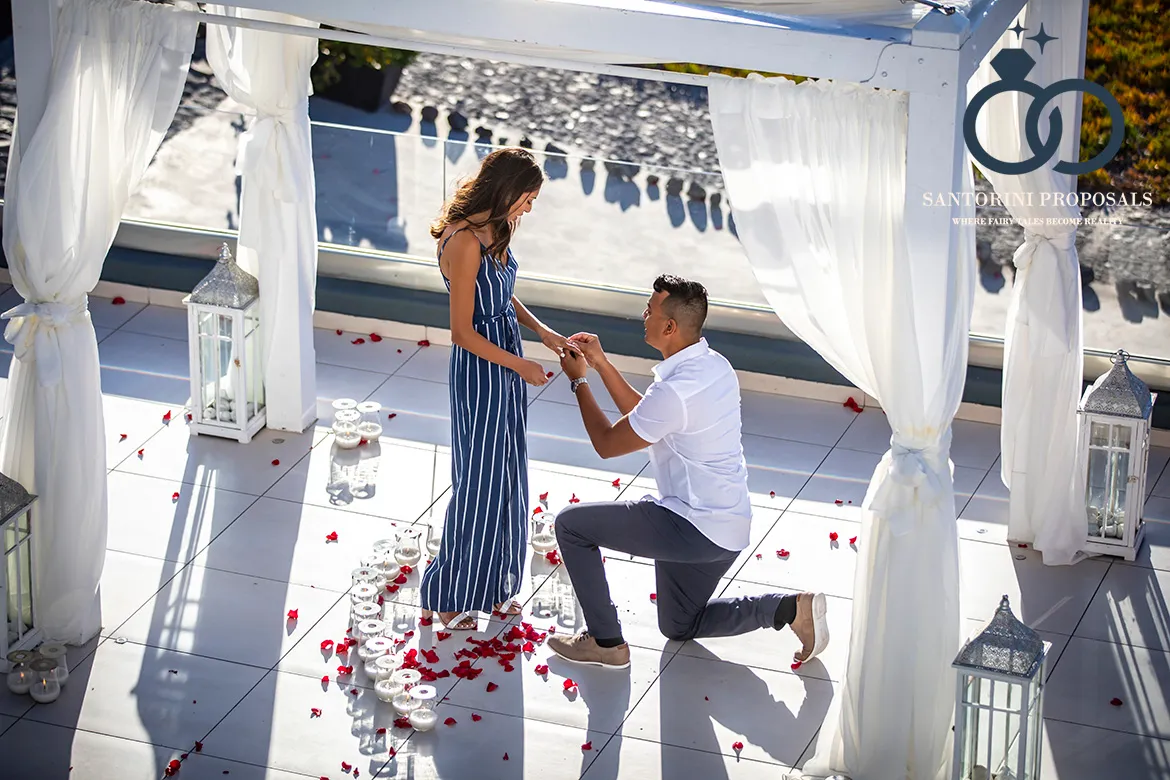 Santorini private dinner proposal