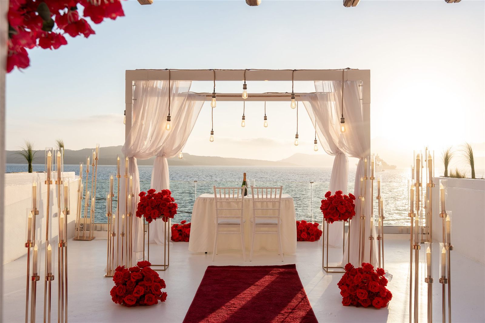 AION red passion dinner table Santorini