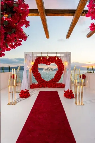 AION red passion proposal setup Santorini