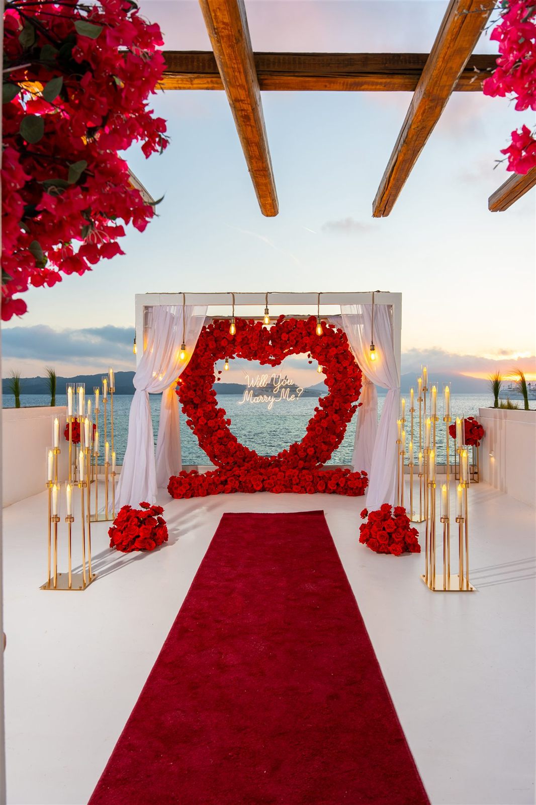 AION red passion proposal setup Santorini