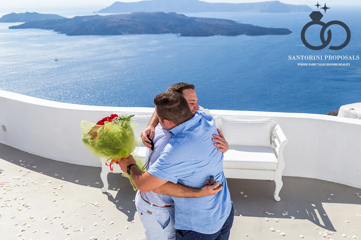 Gay engagement Santorini