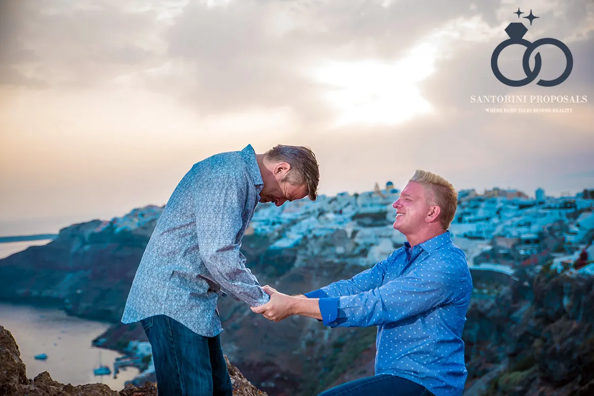 Gay Santorini engagement