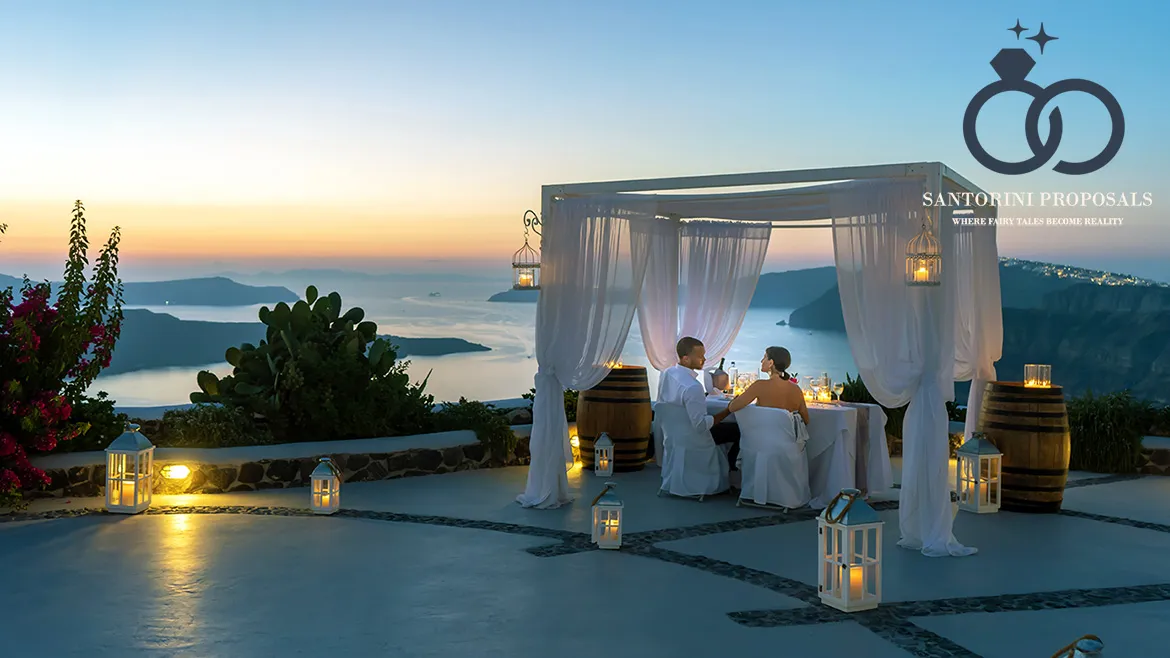 private dinner proposal in Santorini