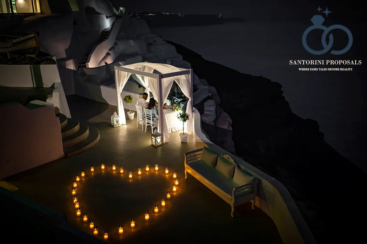 Proposal dinner Santorini