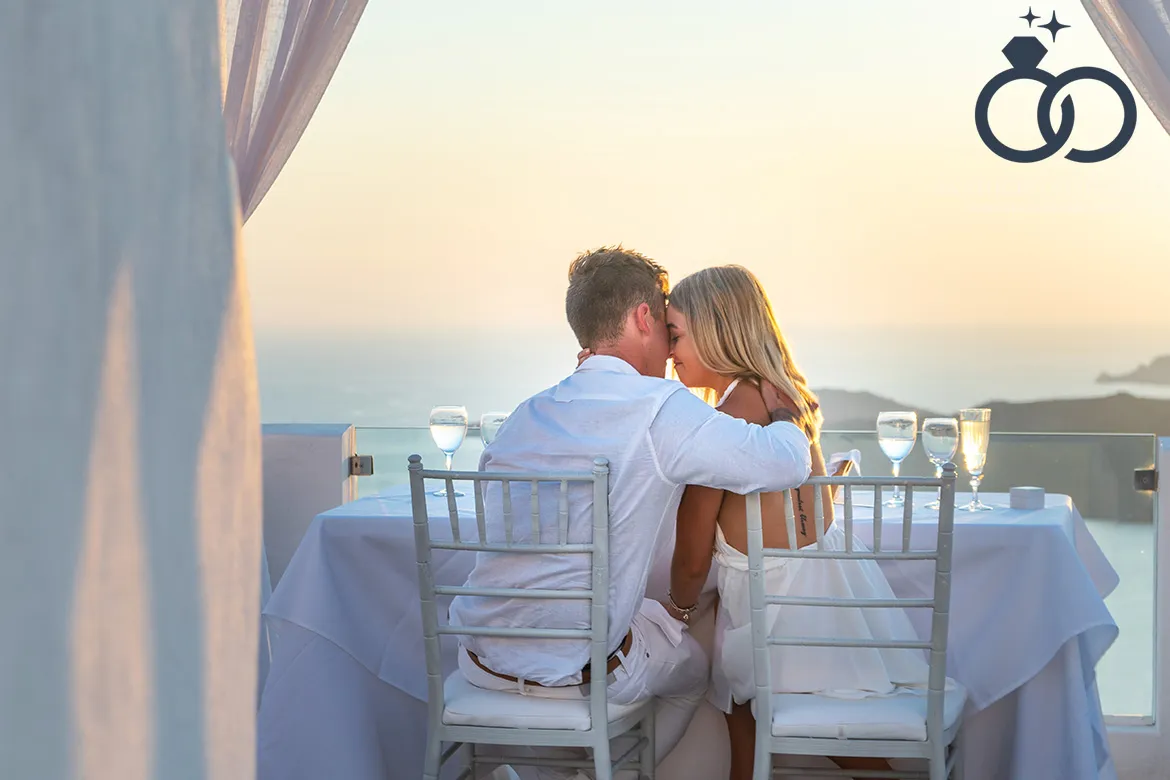 Proposal Santorini romantic