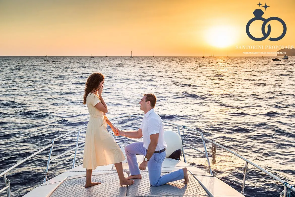 Santorini proposal at sea