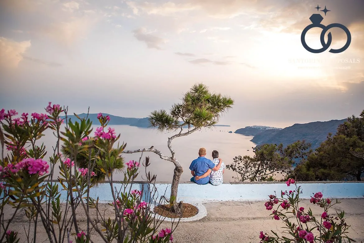 Wedding proposal gay Santorini