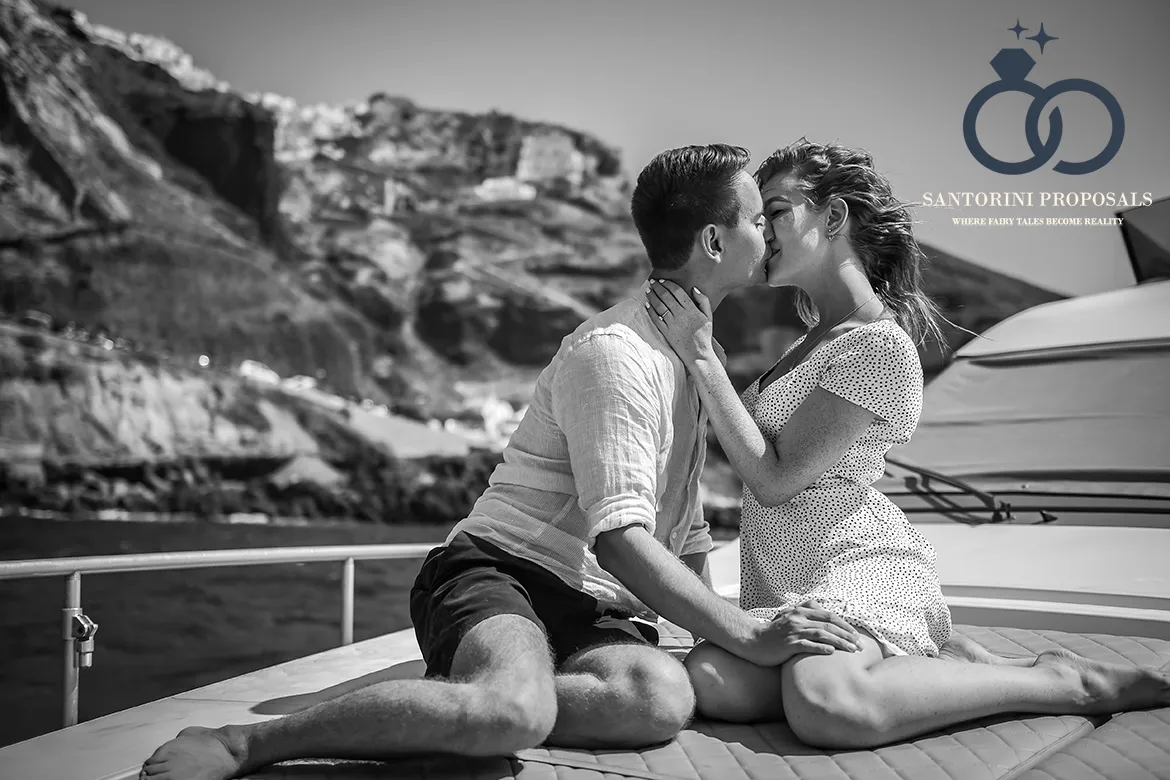 Yacht proposal Santorini