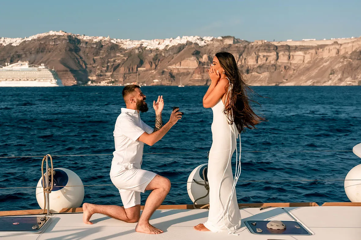 Santorini catamaran proposal