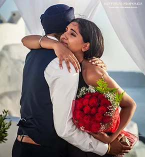 Santorini proposal dinner