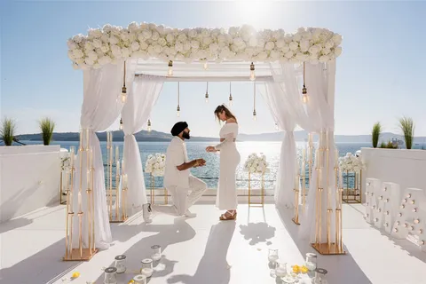 Santorini white elegance proposal arch