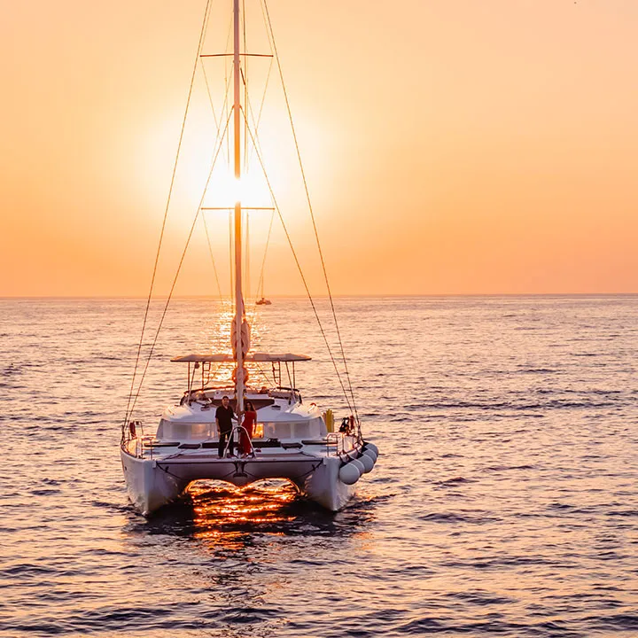 Santorini catamaran sunset proposal