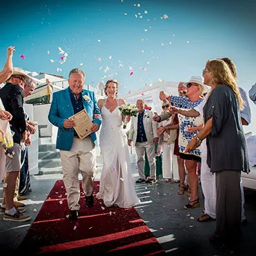 Wedding ceremony on the island of Santorini